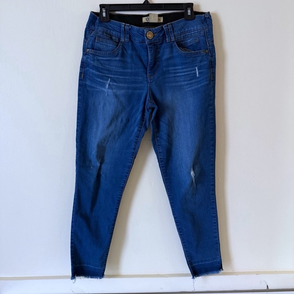 Democracy Ab Solution  Blue Denim Ankle Skimmer Skinny Jeans Size 8 - Picture 1 of 5